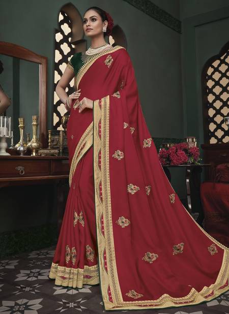 Dark pink Colour BK Vanya 3100 Fancy Latest Designer Festive Wear Heavy Satin Saree Collection 3110